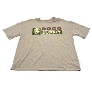 Dogg Supply By Snoop Dogg Beige Graphic T-Shirt 2XL 60% Cotton 40%‎ Polyester